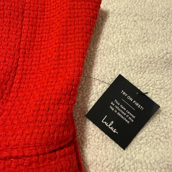 Lulu's Red Textured Sleeveless top with Button Front - Picture 8 of 11